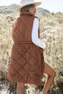 Casual Quilted Longline Stand Collar Puffer Vest