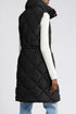Casual Quilted Longline Stand Collar Puffer Vest