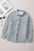 Casual Quilted Solid Button Front Flap Pocket Jacket