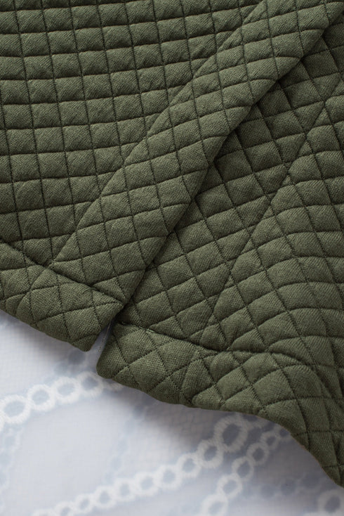 Casual Quilted Solid Button Front Flap Pocket Jacket