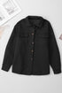 Casual Quilted Solid Button Front Flap Pocket Jacket