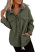 Casual Quilted Solid Button Front Flap Pocket Jacket