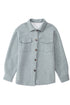 Casual Quilted Solid Button Front Flap Pocket Jacket