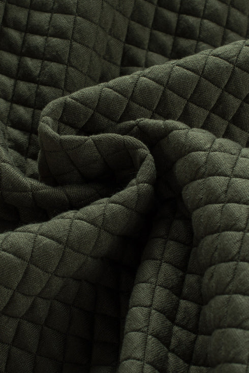 Casual Quilted Solid Button Front Flap Pocket Jacket