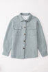 Casual Quilted Solid Button Front Flap Pocket Jacket