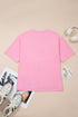 Casual Raw Edge Bow Patch Loose T Shirt