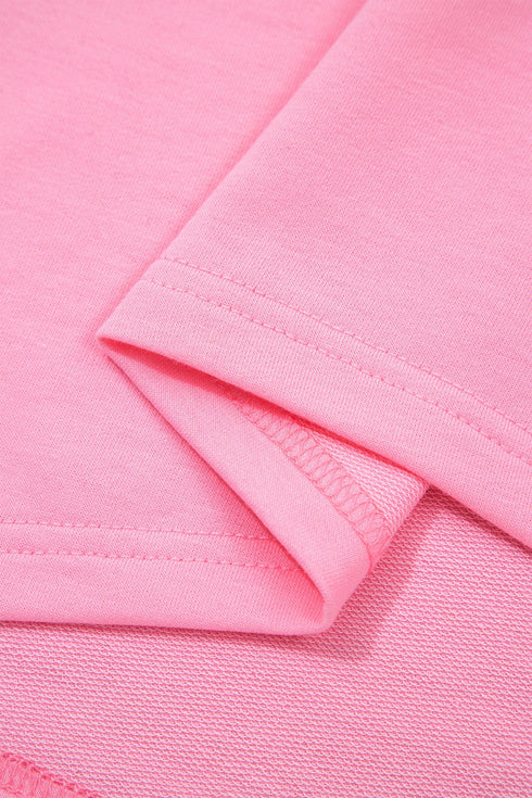 Casual Raw Edge Bow Patch Loose T Shirt