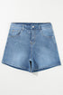 Casual Rhinestone Embellished Patchwork Denim Shorts