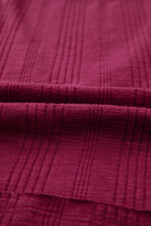 Casual Ribbed Textured Knit Exposed Stitching Detail Sleeveless Tank Top