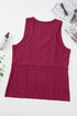 Casual Ribbed Textured Knit Exposed Stitching Detail Sleeveless Tank Top