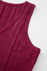 Casual Ribbed Textured Knit Exposed Stitching Detail Sleeveless Tank Top