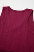 Casual Ribbed Textured Knit Exposed Stitching Detail Sleeveless Tank Top