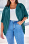 Casual Shimmer Ribbed Texture Plus Size Cardigan