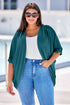 Casual Shimmer Ribbed Texture Plus Size Cardigan