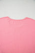 Casual Short Sleeve Loose Fit Frill Hem T-Shirt