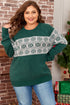 Casual Snowflake Print Drop Shoulder Pullover Sweater