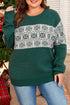 Casual Snowflake Print Drop Shoulder Pullover Sweater