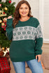 Casual Snowflake Print Drop Shoulder Pullover Sweater