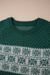 Casual Snowflake Print Drop Shoulder Pullover Sweater
