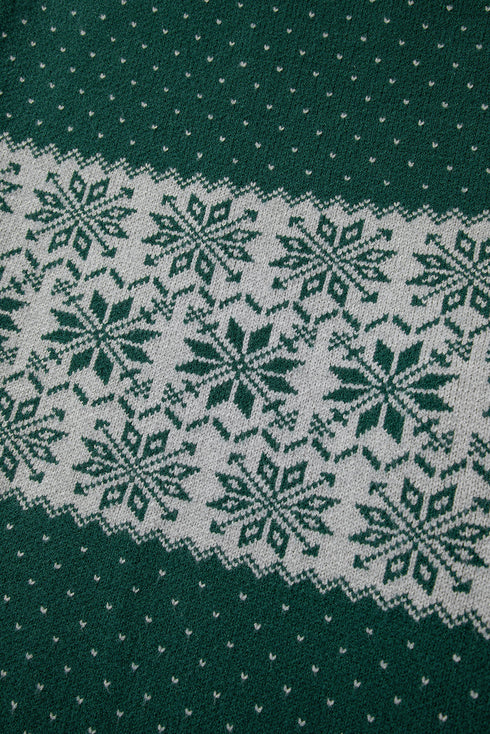 Casual Snowflake Print Drop Shoulder Pullover Sweater