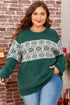 Casual Snowflake Print Drop Shoulder Pullover Sweater