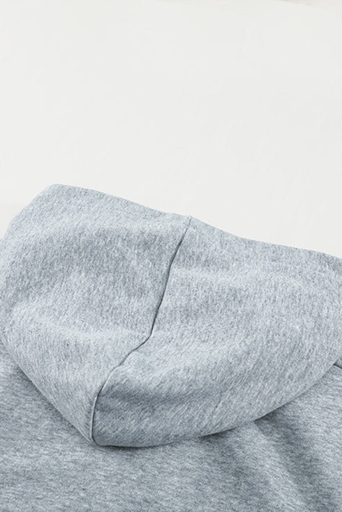 Casual Solid Color Lace-Up Hoodie