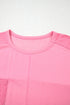 Casual Solid Corded Patchwork Pocket Plus Size Tee