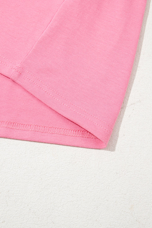 Casual Solid Corded Patchwork Pocket Plus Size Tee