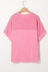 Casual Solid Corded Patchwork Pocket Plus Size Tee