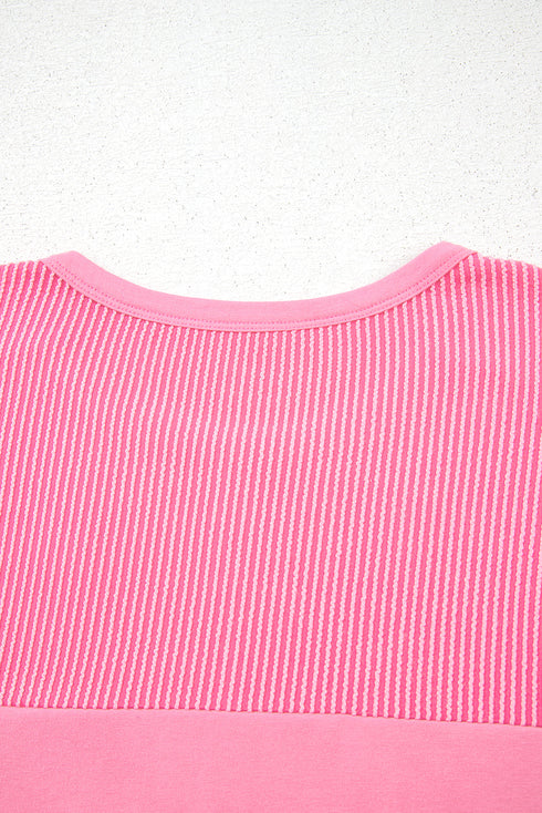 Casual Solid Corded Patchwork Pocket Plus Size Tee