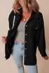 Casual Solid Corduroy Flap Pocket Button Up Jacket