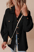 Casual Solid Corduroy Flap Pocket Button Up Jacket