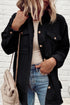 Casual Solid Corduroy Flap Pocket Button Up Jacket