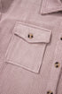 Casual Solid Corduroy Flap Pocket Button Up Jacket