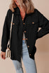 Casual Solid Corduroy Flap Pocket Button Up Jacket