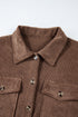 Casual Solid Corduroy Flap Pocket Button Up Jacket