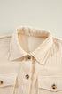 Casual Solid Corduroy Flap Pocket Button Up Jacket