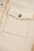 Casual Solid Corduroy Flap Pocket Button Up Jacket