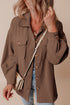Casual Solid Corduroy Flap Pocket Button Up Jacket