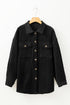 Casual Solid Corduroy Flap Pocket Button Up Jacket