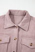 Casual Solid Corduroy Flap Pocket Button Up Jacket