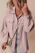 Casual Solid Corduroy Flap Pocket Button Up Jacket