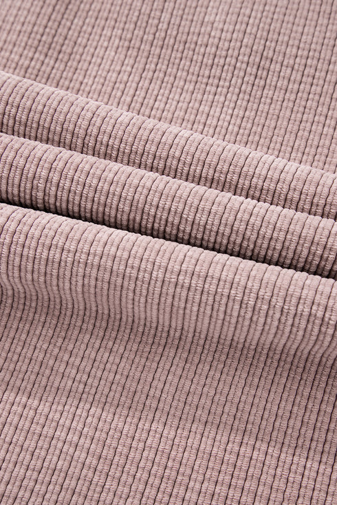 Casual Solid Corduroy Flap Pocket Button Up Jacket