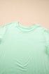 Casual Solid Print Rolled Sleeve Round Neck Tee