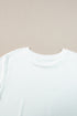 Casual Solid Print Rolled Sleeve Round Neck Tee