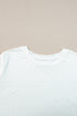 Casual Solid Print Rolled Sleeve Round Neck Tee