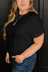 Casual Solid Print Rolled Sleeve Round Neck Tee