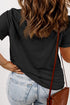 Casual Solid Print Rolled Sleeve Round Neck Tee