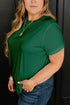 Casual Solid Print Rolled Sleeve Round Neck Tee