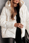 Casual Solid Quilted Hooded Zip Up Puffer Jacket